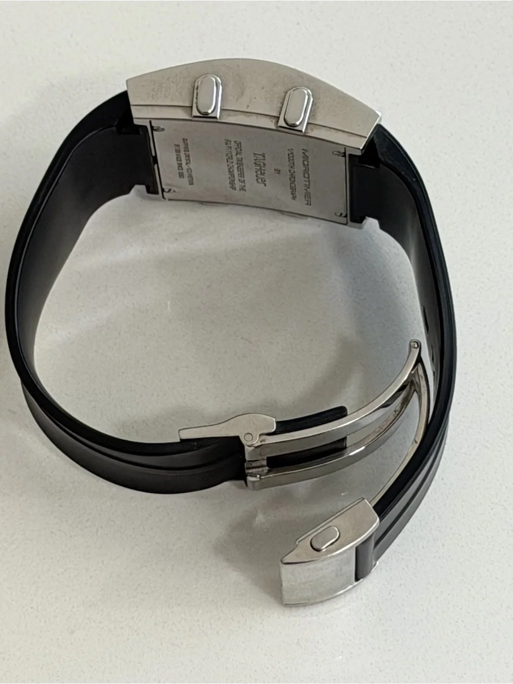 Tag Heuer Microtimer Steele Rubber Quartz Mens Watch Polished